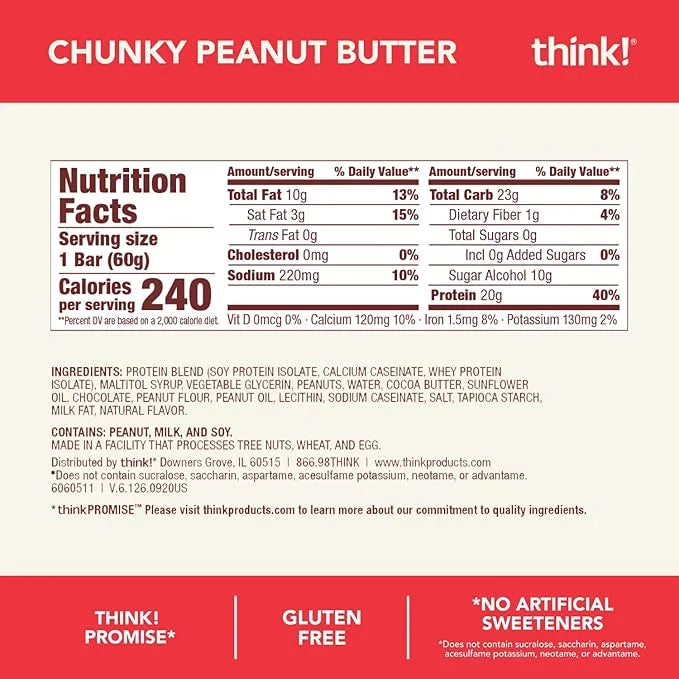 think! Protein Bars, High Protein Snacks, Gluten Free, Kosher Friendly,Variety Pack, Nutrition Bars, 2.1 Oz per Bar, 12 Co...