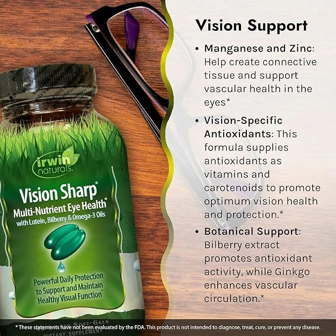 Irwin Naturals Vision Sharp Multi-Nutrient Eye Omega-3s - 42 Liquid