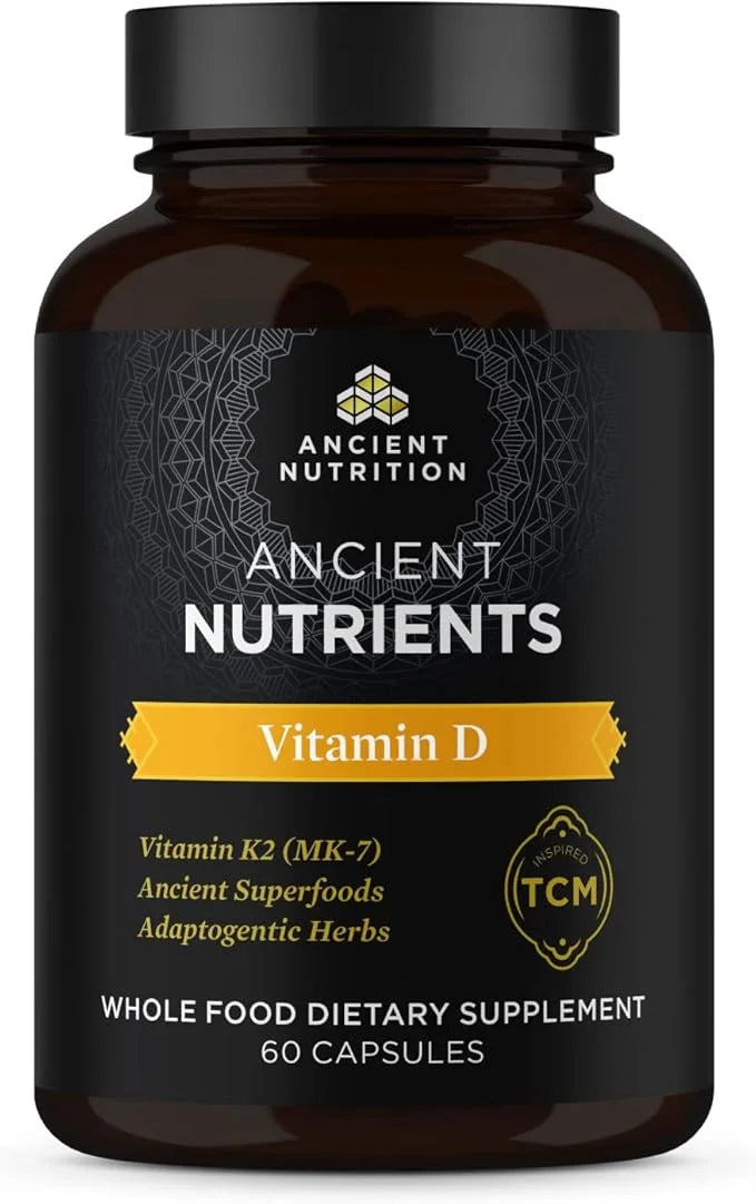 Vitamin D Supplement by Ancient Nutrition, 5,000 IU 60 Capsules