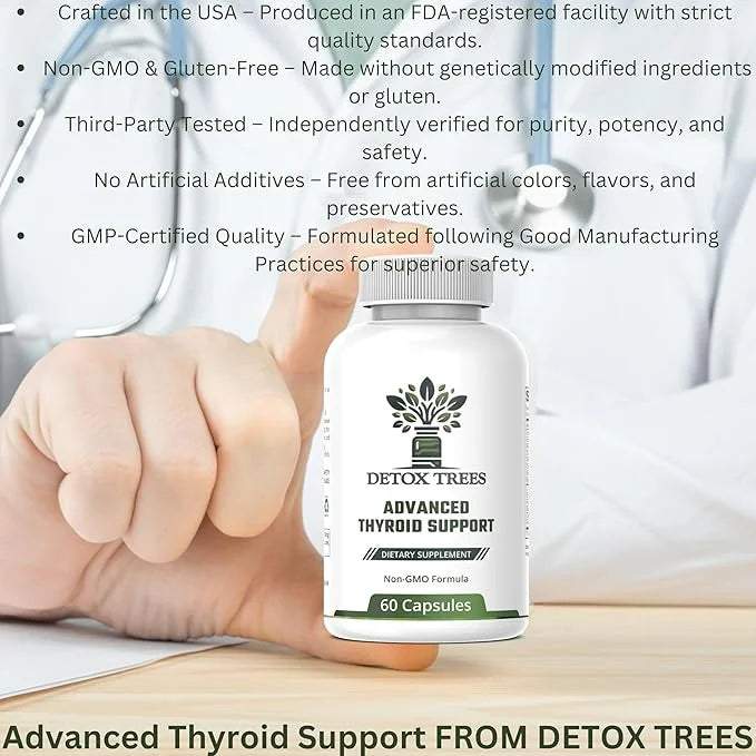Advanced Thyroid Support – 60 Vegetable Capsules – Supports Healthy Thyroid Function, Energy, and Metabolism - Product Image
