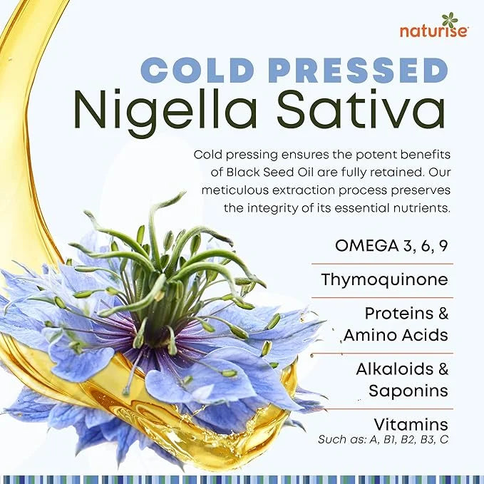 Organic Black Seed Oil (Nigella Sativa, Cumin Seed) Cold Pressed Non-GMO, 8 oz Glass Bottle Source of Essential Fatty Acid...