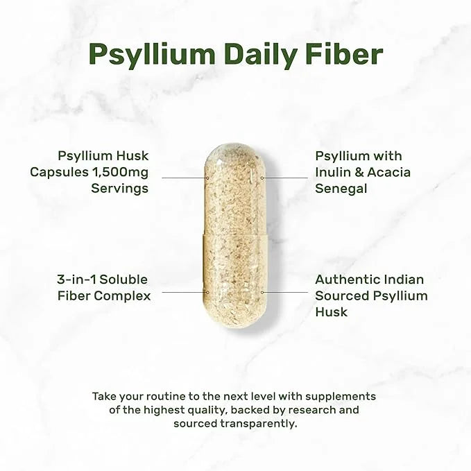 Psyllium Husk 1500mg Per Serving, 300 3 in 1 Fiber