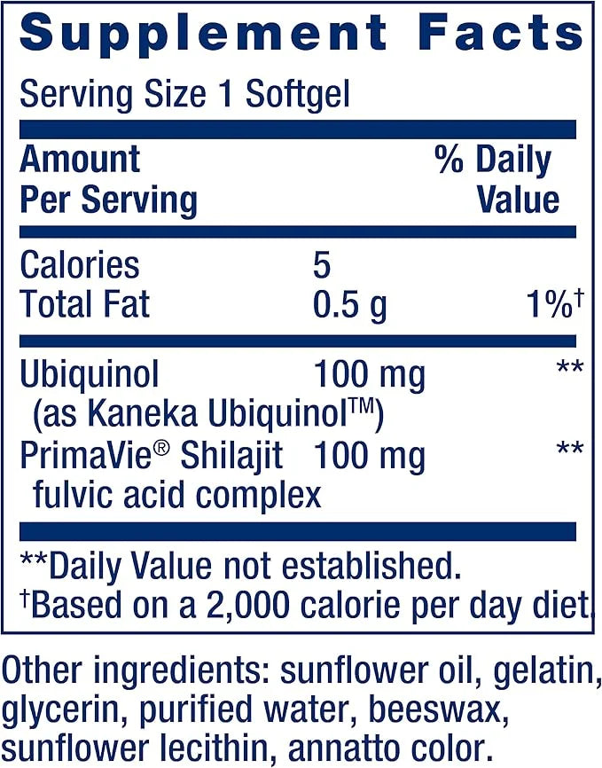 Life Extension Super Ubiquinol CoQ10 CoQ10, shilajit, 60 softgel