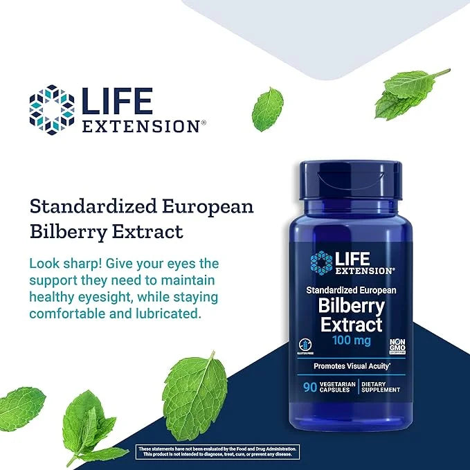 Life Extension Standardized European Bilberry Extract 100 mg 90 Capsules