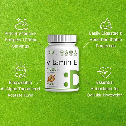 DEAL SUPPLEMENT Vitamin E Supplements, 1,000 240 Softgels