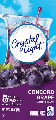 Crystal Light Sugar-Free Concord Grape Low Calories Powdered Drink Mix 6 Count Pitcher Packets (Pack of 4) - Product Image
