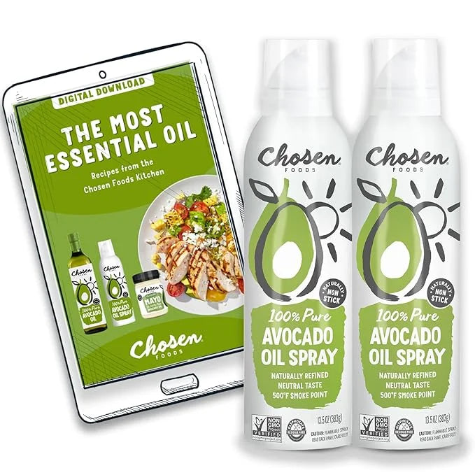 Chosen Foods 100% Pure Avocado Oil Spray, Keto and Paleo Diet Friendly, Kosher Cooking Spray for Baking, High-Heat Cooking...