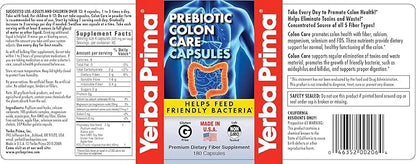 Yerba Prima Prebiotic Colon Care Capsules 180 Count, 2) -