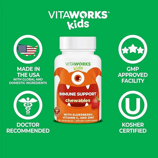 Kids Elderberry With Zinc and Vitamin C 120 Chewables