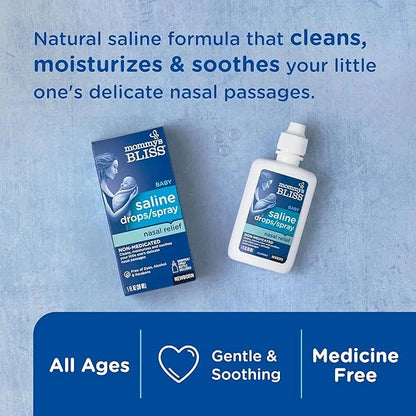 Mommy's Bliss Saline Drops/Spray, Nasal Relief 1 Fl