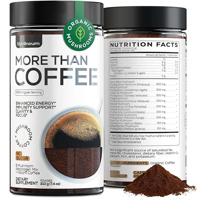 Mushroom Coffee - 9 Mushroom Adaptogen 105 Servings