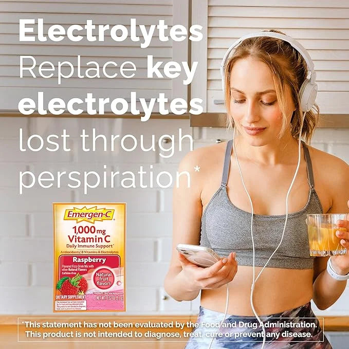 Emergen-C 1000mg Vitamin C Powder, with Antioxidants, B Vitamins and Electrolytes, Supplements for Immune Support, Caffein...