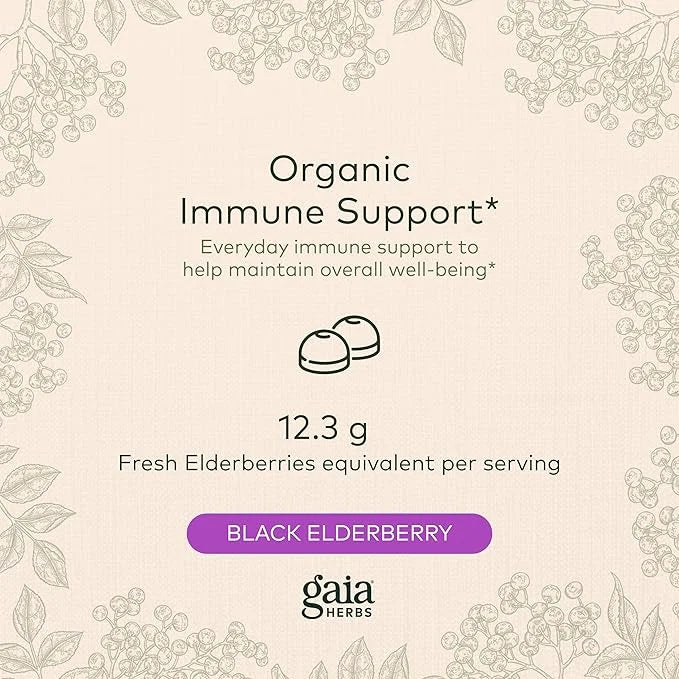 Gaia Herbs Black Elderberry (Sambucus Nigra) 80 Gummies