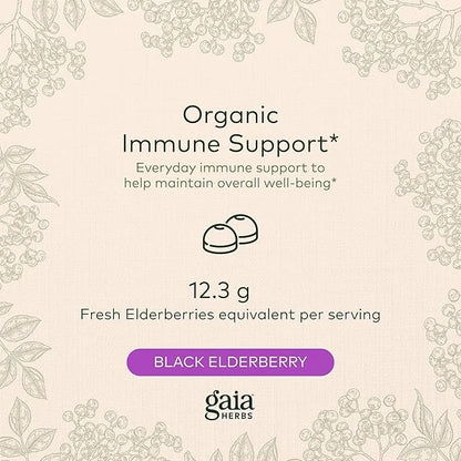 Gaia Herbs Black Elderberry (Sambucus Nigra) 80 Gummies