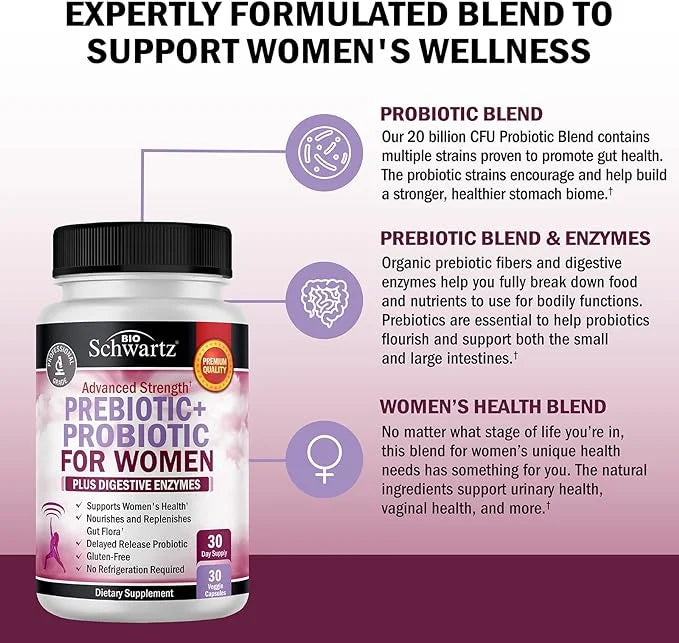 Prebiotics and Probiotics for Women 30 Count