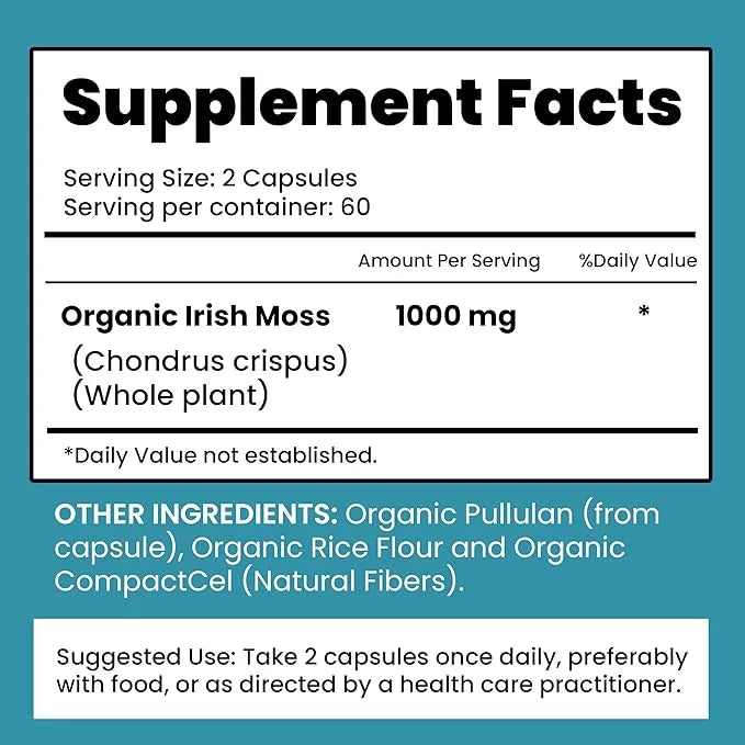 Atlantic Naturals Organic Sea Moss Capsules | Immune System, Thyroid Health, Beautiful Skin and Digestion Multivitamin Sup...