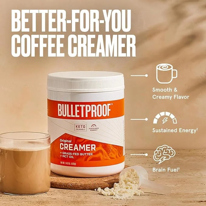 Bulletproof Original Creamer, 14.8 Ounces, Keto Coffee Creamer with MCT Oil and Grass-Fed Butter, Supports Brain Function ...