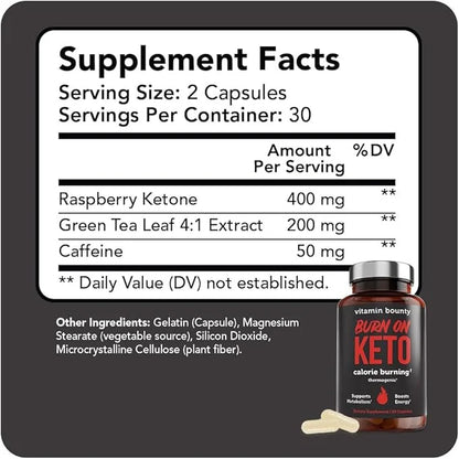 Vitamin Bounty Burn On Keto Multivitamin – Keto-Specific Nutritional Support with Magnesium, Potassium, and MCT for Energy...