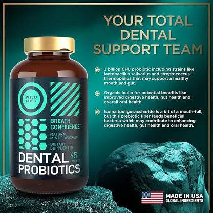 Oral Probiotics for Mouth Bad Breath 3 Billion 45 Prebiotic