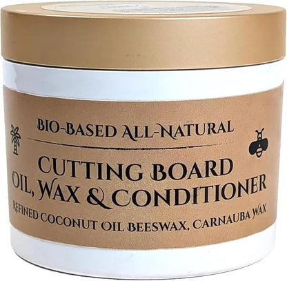 Wood Cutting Board Oil, Wax, and Conditioner. Food-Grade Mineral Oil Alternative. Refined Coconut Oil (MCT), Beeswax, and ...
