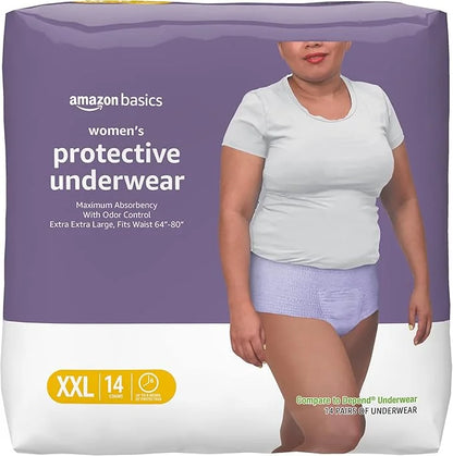 Amazon Basics Women's Protective Underwear, Incontinence 14 Count, (1 Pack 14)