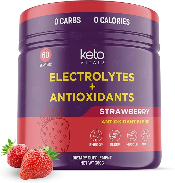 Keto Vitals Electrolytes Powder - Antioxidant Blend Electrolytes with Potassium, Magnesium, Sodium, Calcium | Keto Electro...