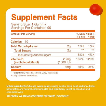 Feel Great Kids Vitamin D3 1000 D3 Gummies 90 Day