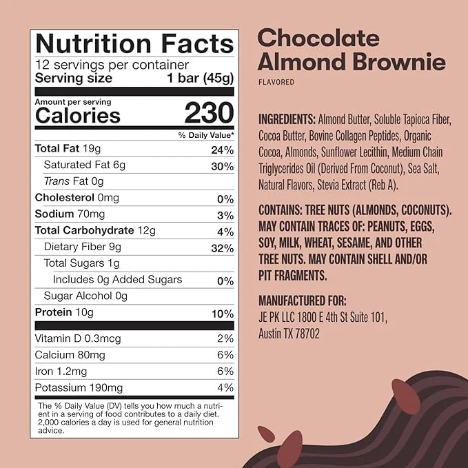 Perfect Keto Collagen Protein Bar, Gluten Free with Grass Fed Collagen + MCT Oil, Low Carb, No Sugar Added, High Protein S...