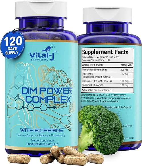 4-in-1 DIM Potent Complex 300mg - Estrogen Balance and Metabolism, Energy & Menopause Support Supplement with Bioperine (x...