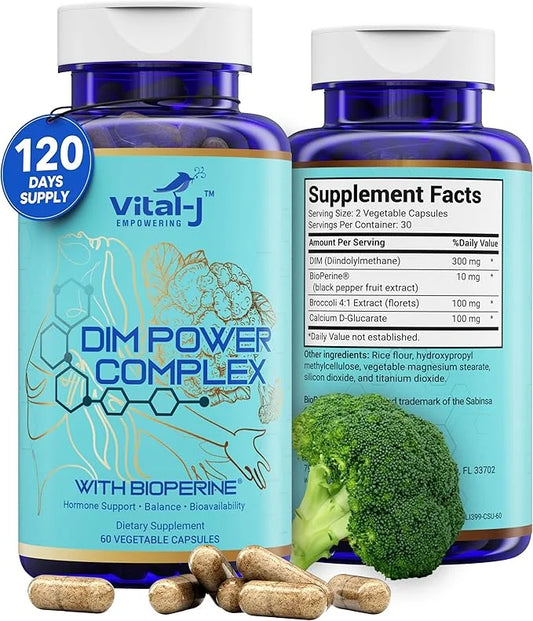 4-in-1 DIM Potent Complex 300mg - Estrogen Balance and Metabolism, Energy & Menopause Support Supplement with Bioperine (x...