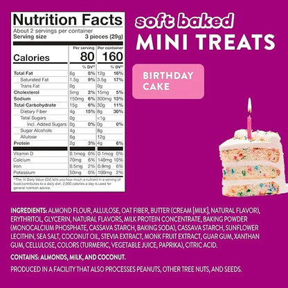 Highkey Low Carb Birthday Cake Mini Treats - Keto Snack Pack Gluten Free Muffins Sweet Low Carb Bread Bites Healthy Snacks...