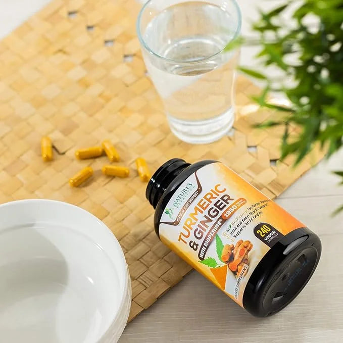 Turmeric Curcumin with BioPerine & Ginger 95% Curcuminoids 1950mg - 240 Capsules