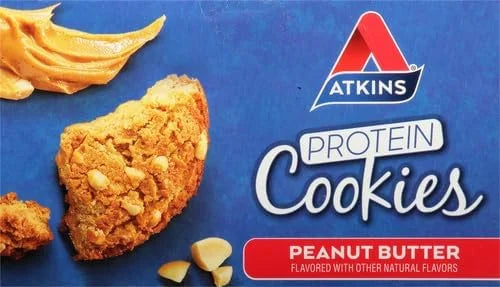 Atkins Peanut Butter Protein Cookie, Protein Dessert, Rich in Fiber, 3g Net Carb, 1g Sugar, Keto Friendly, 4 Count - Produ...