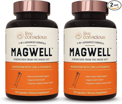 Magnesium Zinc & Vitamin D3 120 Capsules (2-Pack)