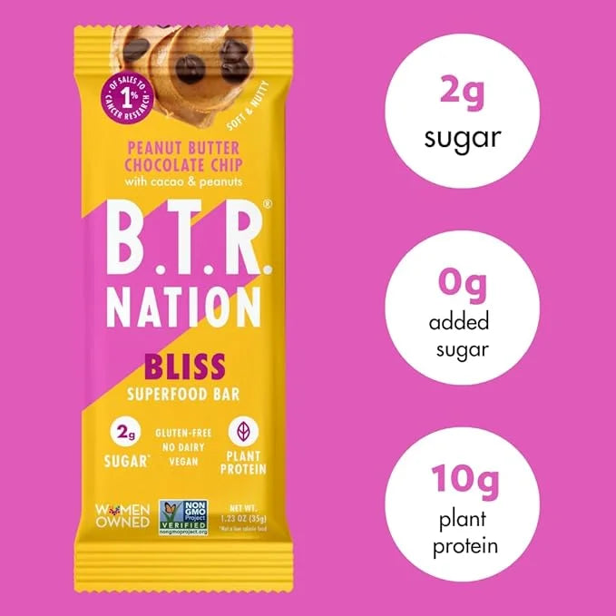 Vegan Keto Superfood Protein Bars, by B.T.R. - Low Carb, Plant Based, Gluten Free |12 Bars| Free of Sugar Alcohols & Boost...