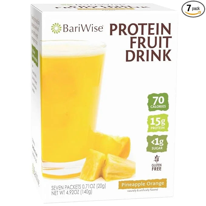 BariWise Protein Fruit Drink, Pineapple Orange, Low Sugar, Gluten Free, Keto Friendly & Low Carb (7ct) - Product Image
