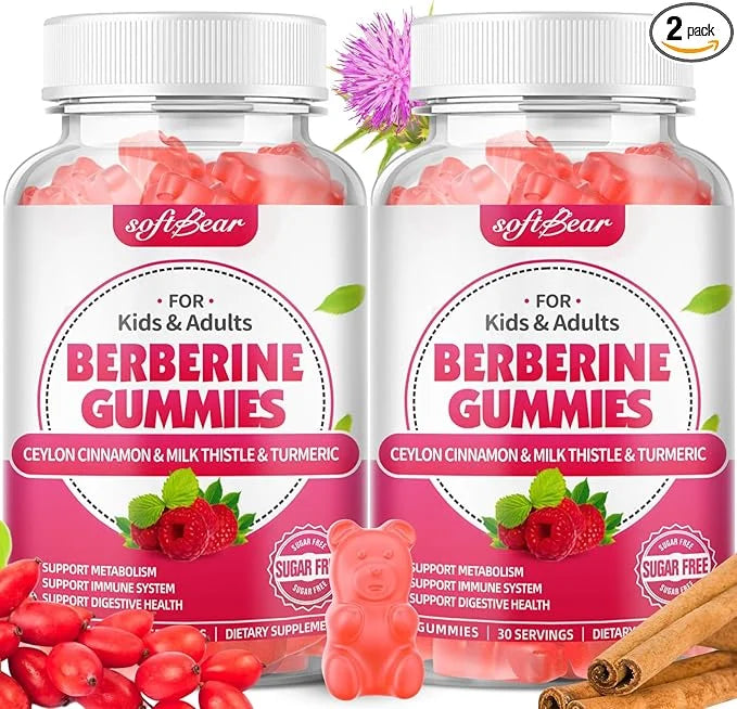 softber Berberine Gummies, Organic Berberine 1500mg 120 Count
