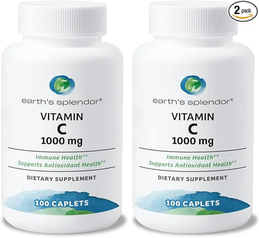 Earth's Splendor Vitamin C 1000 mg (100 Caplets, 3+ Month 2 Pack