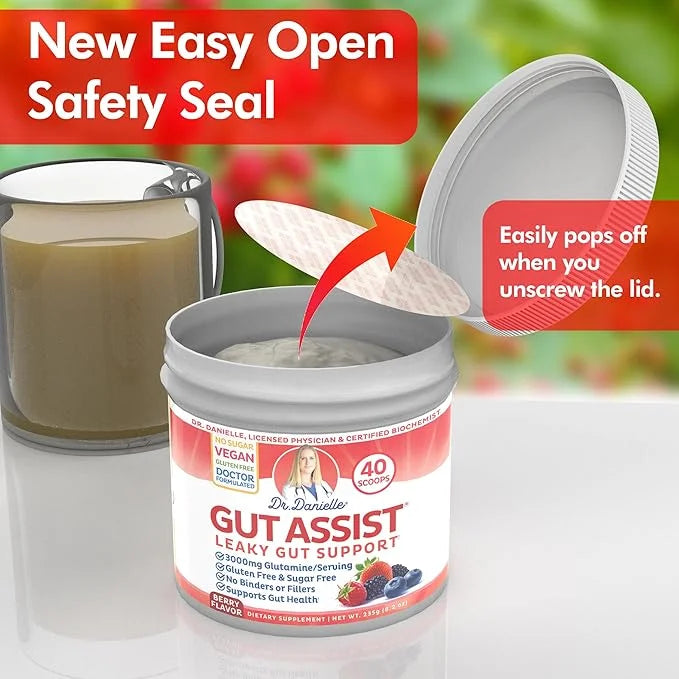 Doctor Danielle Gut Assist - Leaky Gut Repair Supplement Powder - Glutamine, Arabinogalactan, Licorice Root - Supports IBS...
