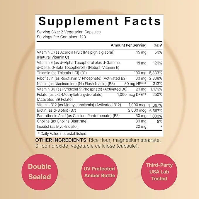 Vitamin B Complex for Women, 240 12, Folate,