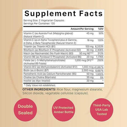 Vitamin B Complex for Women, 240 12, Folate,