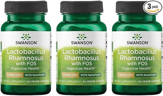 Swanson Lactobacillus Rhamnosus with FOS 5 Billion (60 Veggie 3 Pack