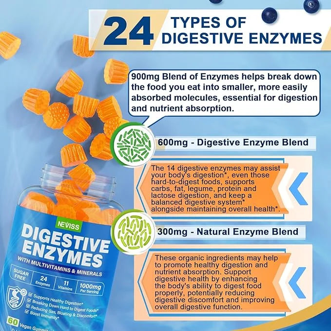 Digestive Enzymes Supplement Gummies for Women 24 Most 2Packs