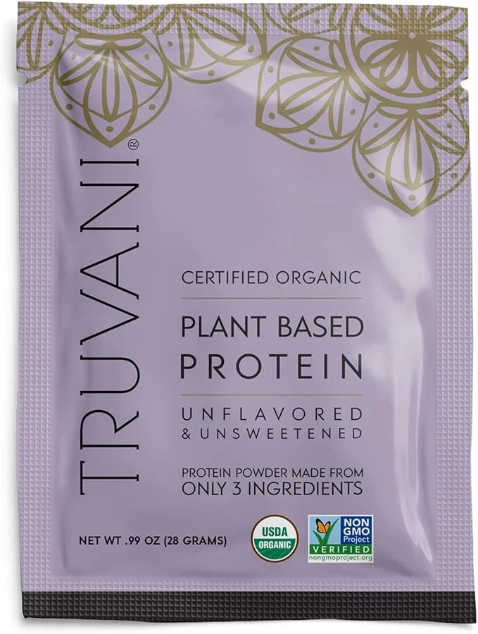 Truvani Vegan Pea Protein Powder | Unflavored | 20g Organic Plant Based Protein | 1 Serving | Keto | Gluten & Dairy Free |...
