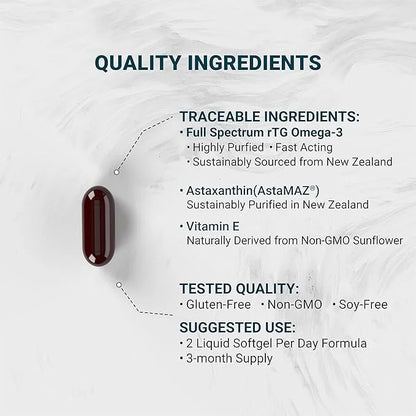Naturalis Ultimate rTG Omega 3 Fish 1800mg from Omega3s EPA, 180 Softgels