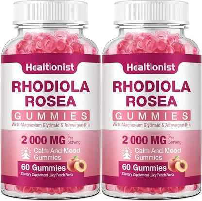 2 Packs Sugar-Free Rhodiola Rosea Gummies 120 Vegan