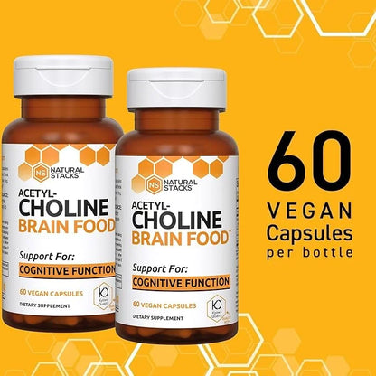 Acetylcholine Brain Food - Acetyl L-Carnitine & Alpha GPC Supplement - Supports Production of Acetylcholine - Neurotransmi...