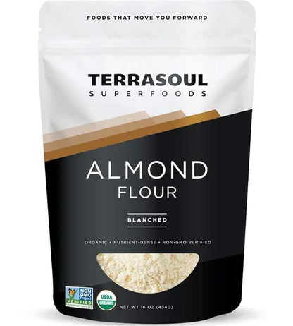 Terrasoul Superfoods Organic Almond Flour, 1 Lb - Fine Texture | Grain-Free | Gluten-Free | Perfect for Keto Baking - Prod...