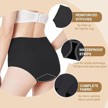 BATTEWA Incontinence Underwear for Women Seamless 50ml，Black，Medium