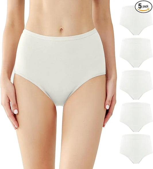 BATTEWA Incontinence Underwear for Women Washable, 50ML (5White, (5White, Medium, 5 Pack)